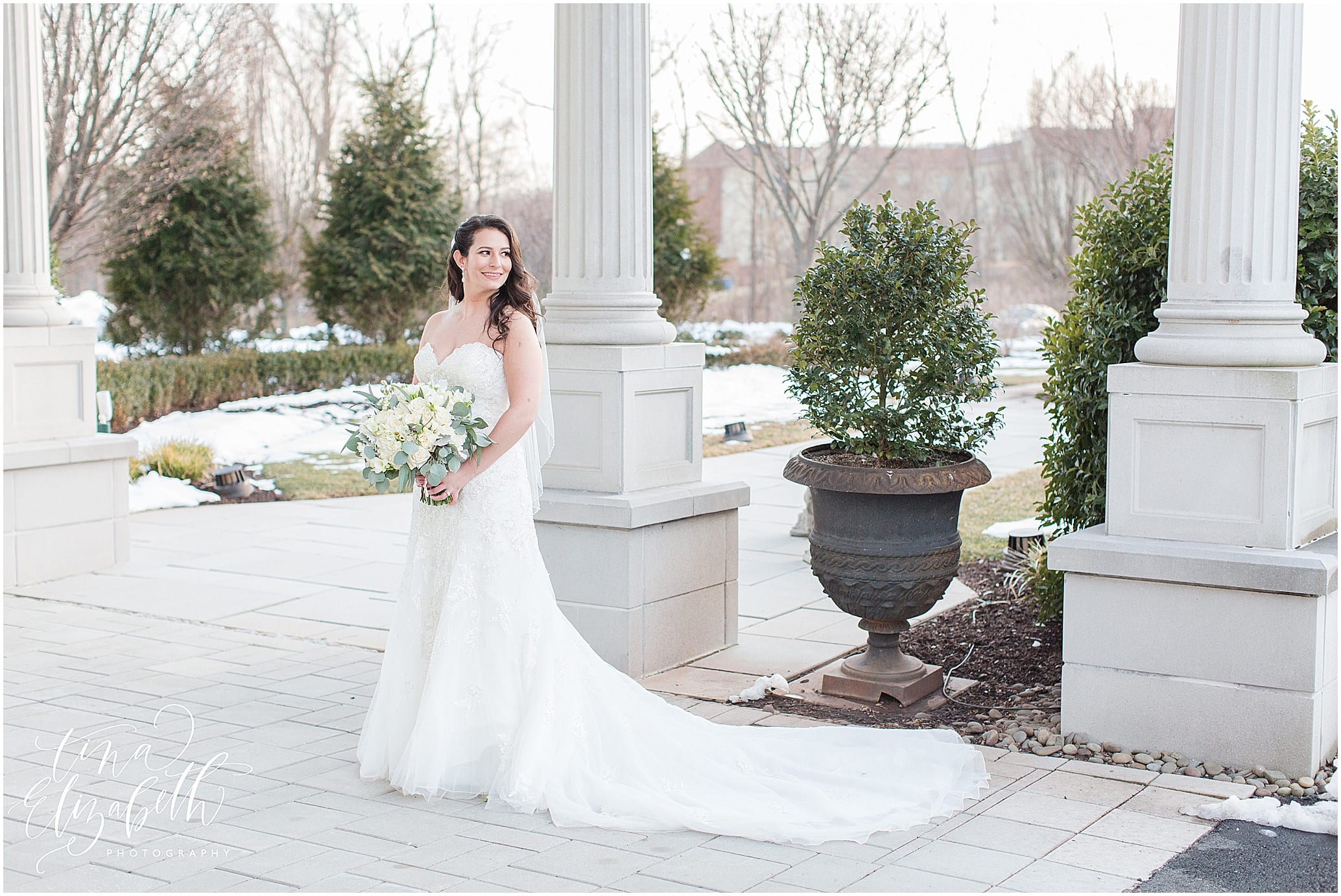 Winter bridal portrait - The Palace at Somerset Park winter wedding by Tina Elizabeth Photography