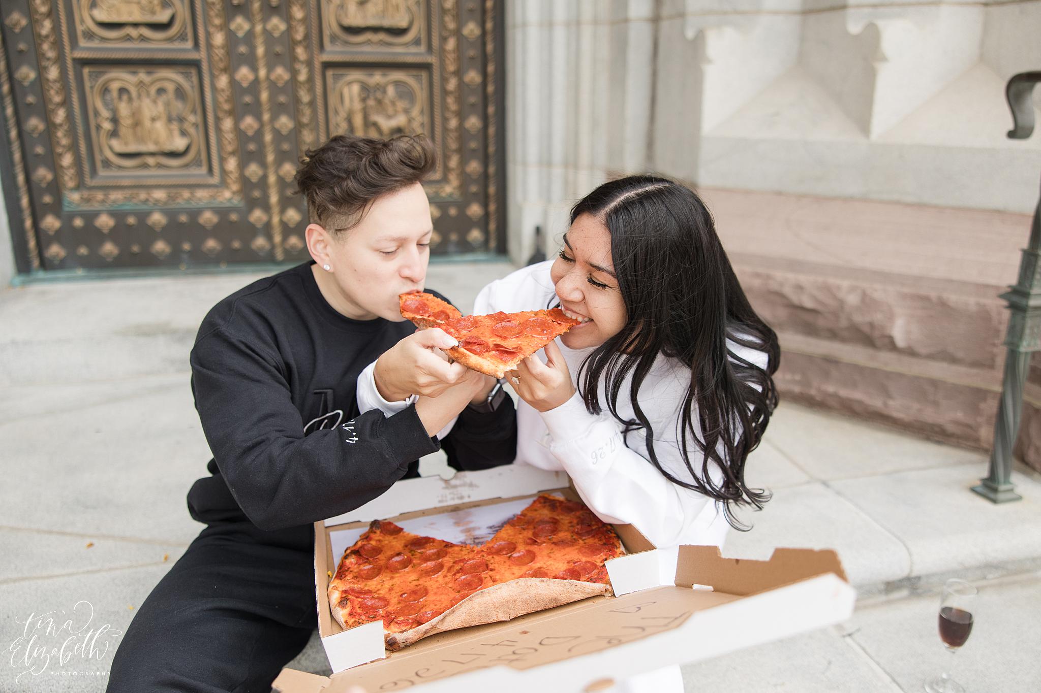 Pizza Engagement Session - Tina Elizabeth Photography