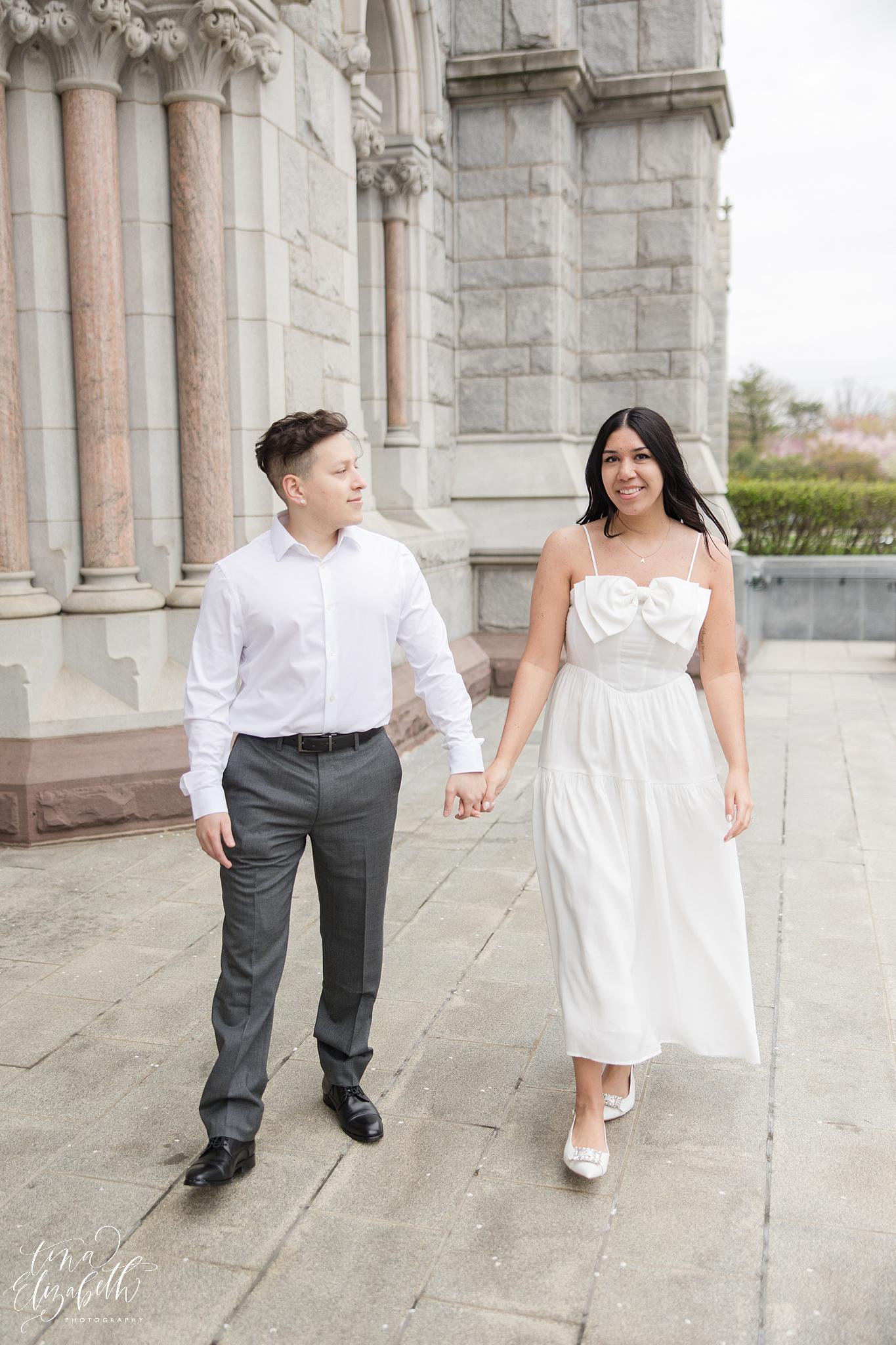 Cathedral Basilica of the Sacred Heart Engagement Photos - Tina Elizabeth Photography
