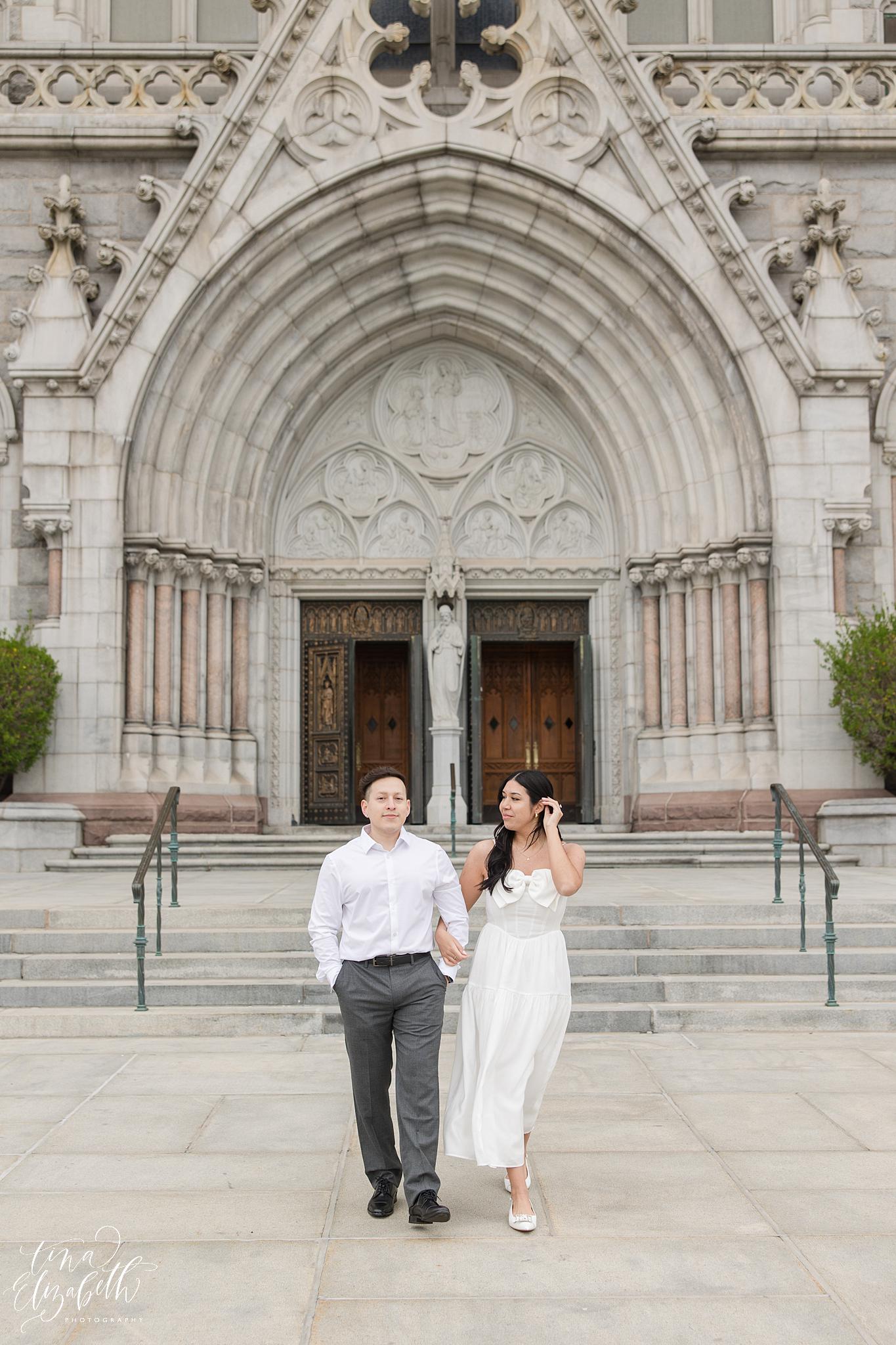 Cathedral Basilica of the Sacred Heart Engagement Photos - Tina Elizabeth Photography