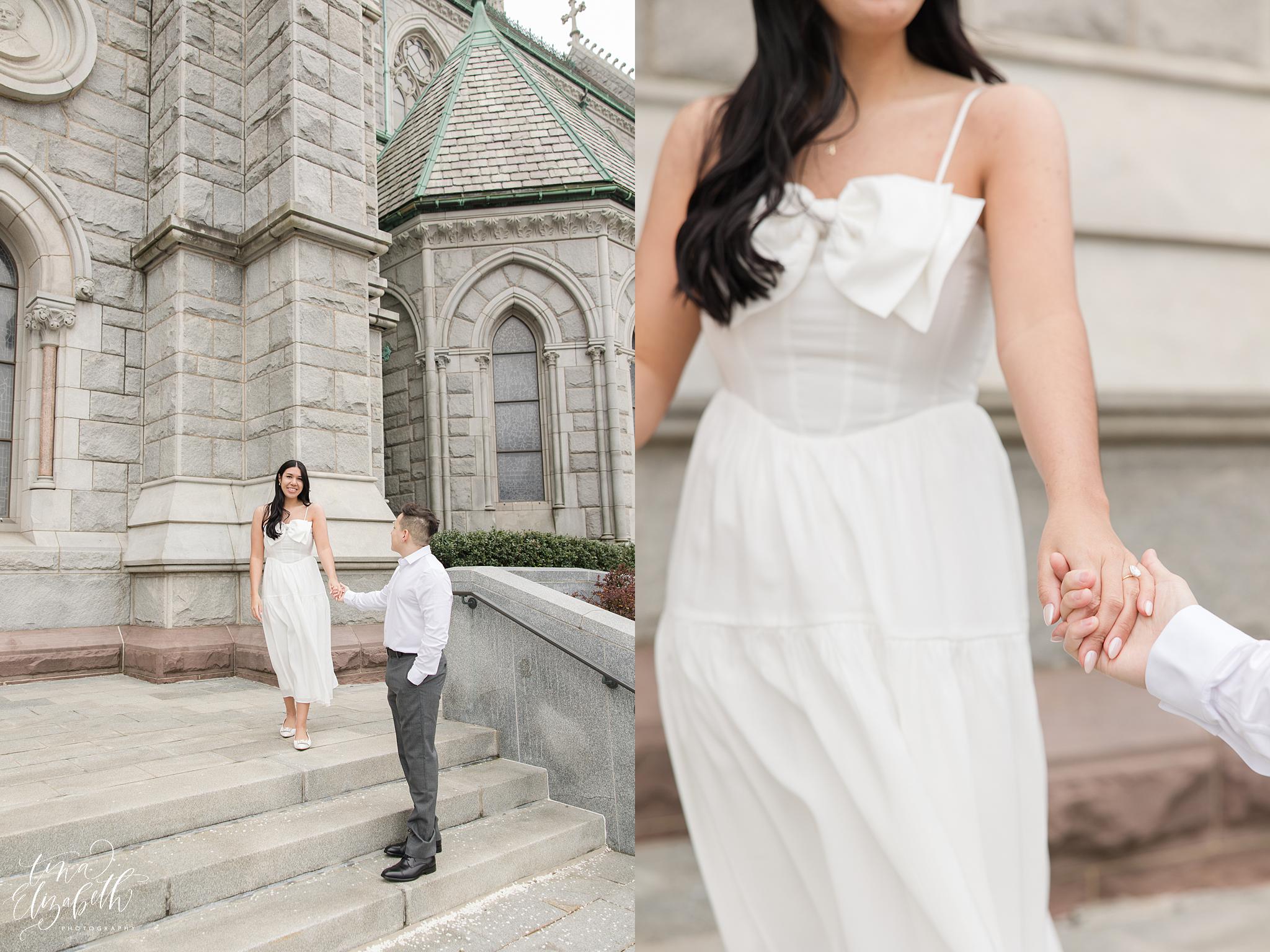 Cathedral Basilica of the Sacred Heart Engagement Photos - Tina Elizabeth Photography