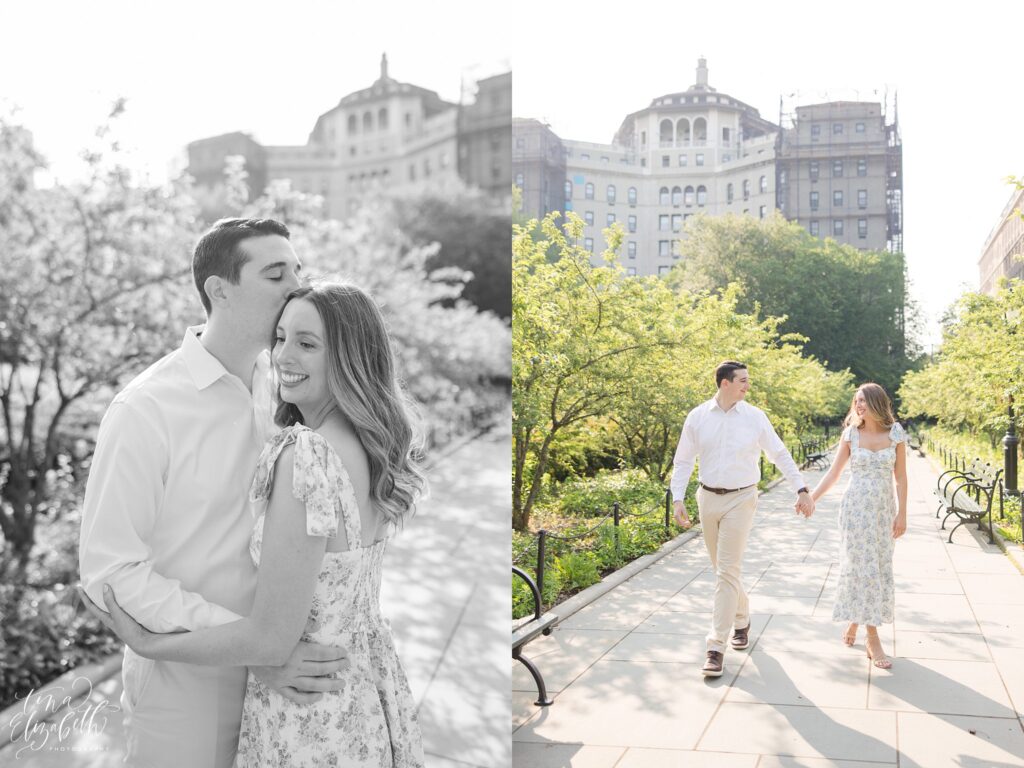 Conservatory Garden Engagement Photos - Tina Elizabeth Photography
