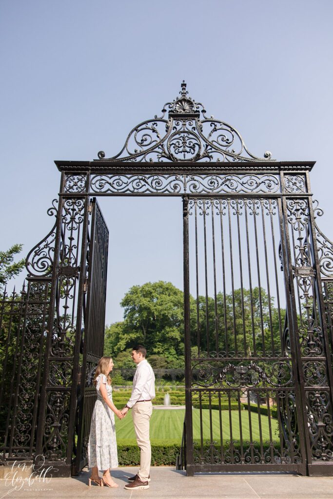 Conservatory Garden Engagement Photos - Tina Elizabeth Photography
